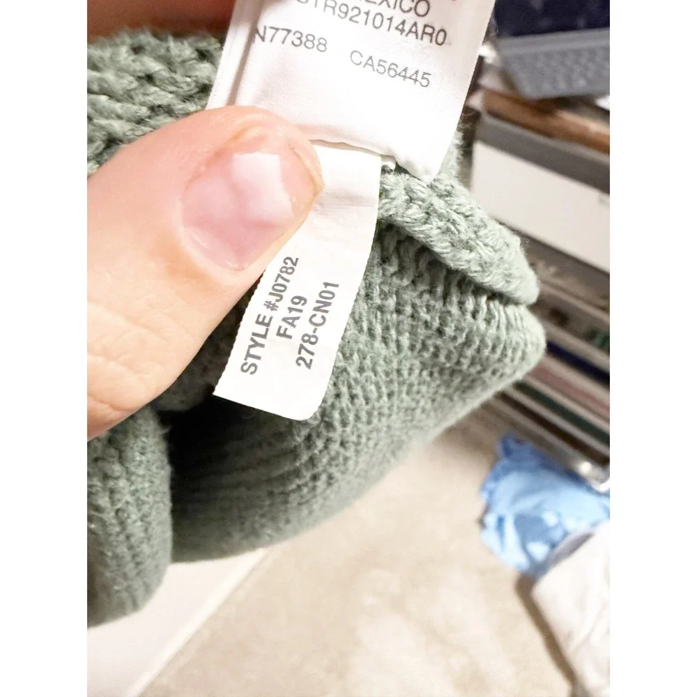 J.Crew Mens Vintage Sweater Roll Neck Oarsman‎ Knit Fisherman Green Large